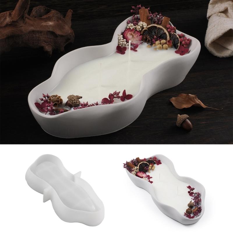 Silicone Candle Tray Molds for Storage Tray Candle Cup Jewelry Case Plaster Ornaments