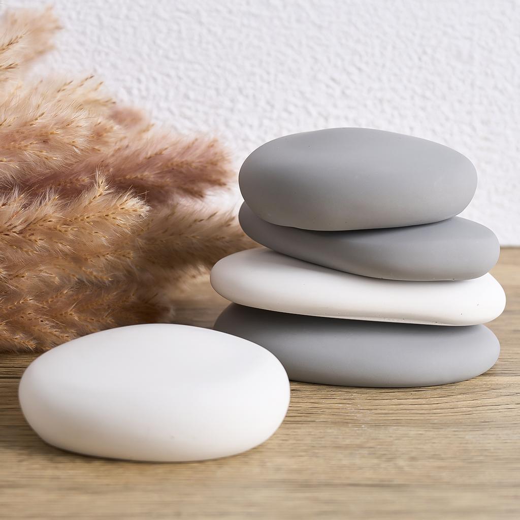 3 Hole Pebble Silicone Candle Mold DIY Stone Shape Aromath Soap Molds Plaster Resin Chocolate Baking Making Home Crafts Decor