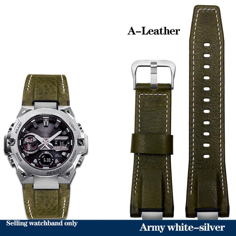 Nowy Pasek do Zegarka ze Skóry Naturalnej Casio Stalowe Serce Zegarek Seria GST-B400 GST-B400BD Zmieniony Pasek Nylonowa Bransoleta Sportowa Męski