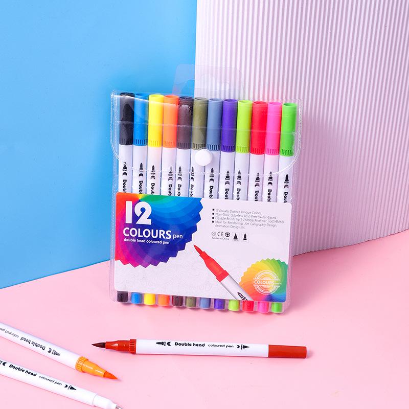 

Набор акварельных кистей и ручек-линеров с двумя наконечниками (12-120 цветов) для рисования и контурирования Dual-tip Liner Pen