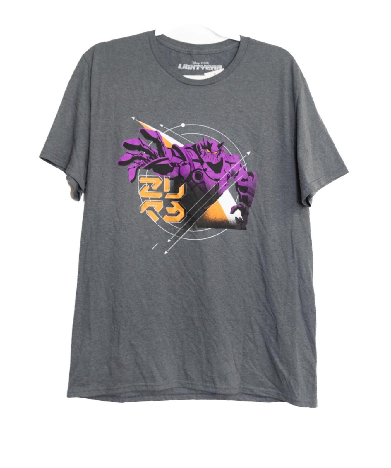 Disney Pixar Lightyear Size L Graphic Tee Featuring Zurg Design Gray Short Sleev M