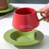 Nordic Contrasting Coffee Cup Saucer Set Tea Cup Office Mug High End Gift Ceramic Cup High Value Drinking Cup