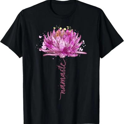 Yoga Namaste Lotus Flower Yoga Water-Lily Yoga T-Shirt