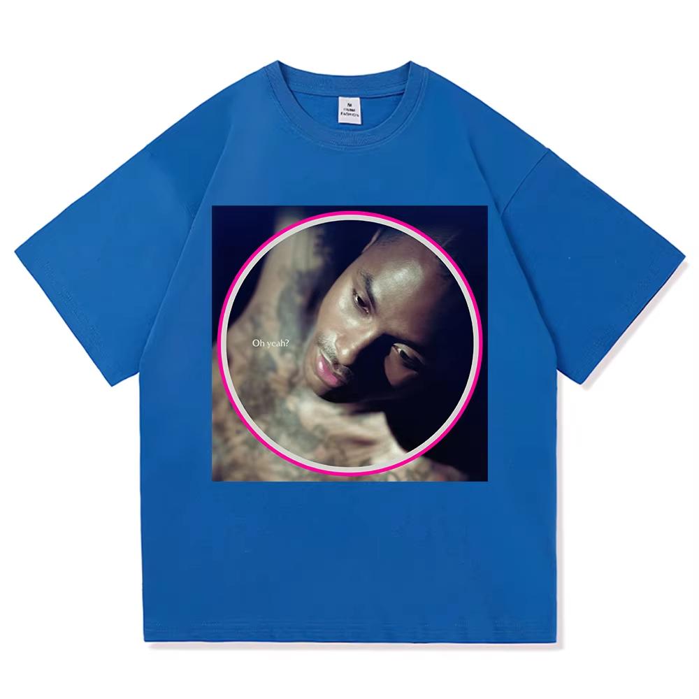 Zomer Hete Verkoop Steve Lacy Portret Voor- en Achterkant Print T-shirt Amerikaanse Retro Hip Hop Oversized Heren Dames T-shirt Y2K Katoen Gotisch Rond T-shirt
