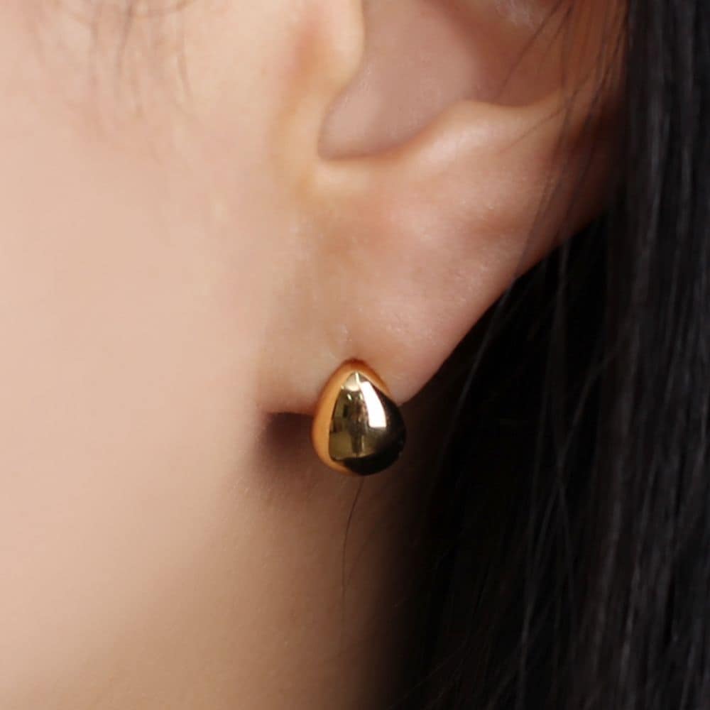 Gold ball earrings, silver 925, daily water drop gold-plated earrings, silver 925 earrings, 925 silver earrings