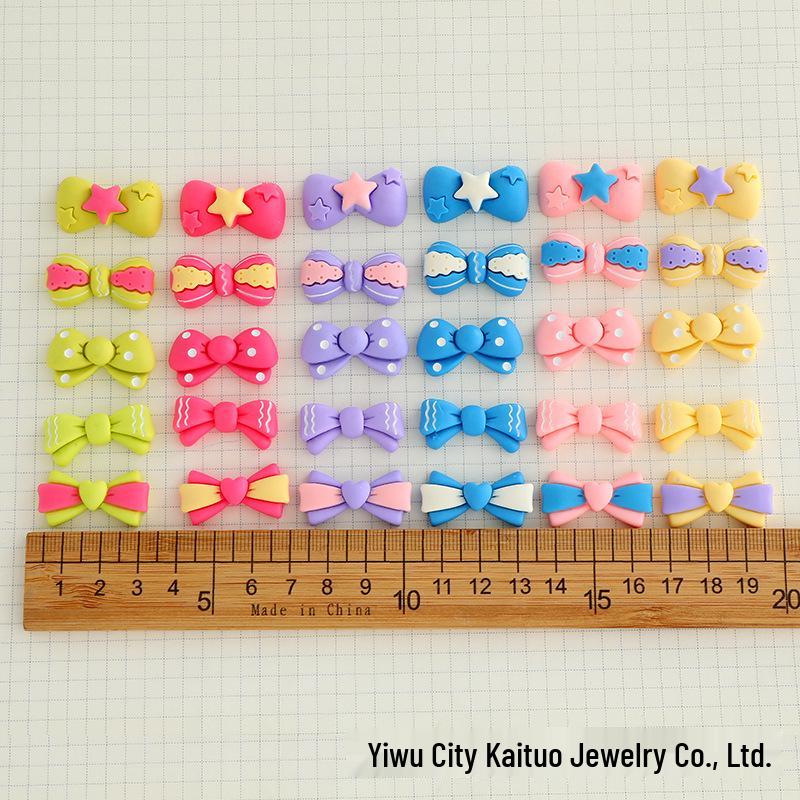Bowknot Resin Accessories: Vibrant DIY Hair Clips, Phone Case Charms, Fridge Magnets, Crocs Decorations, and Car Adornments.