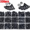 330pcs/M4 M5 12.9 grade black internal hex socket head cap screws, nuts, and flat washers set, DIN912 metric bolts and fasteners
