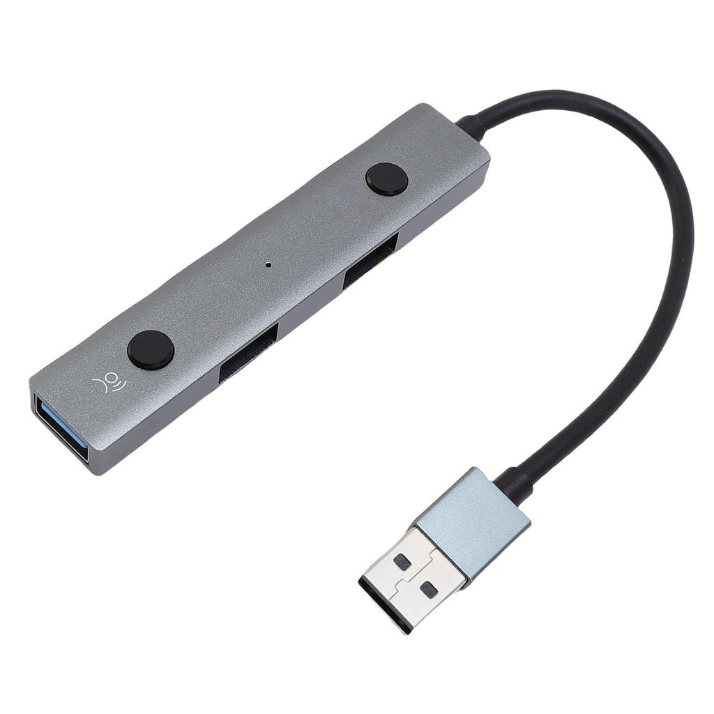 AI Powered USB Hub Voice Control Aluminum Alloy Shell USB 2.0 Hub Adapter for Computer Laptop Tablet