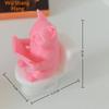 Funny 3D Printed Cartoon Plastic Pig Figurine Sitting On Toilet Wall Mounted Desk Shelf Decor