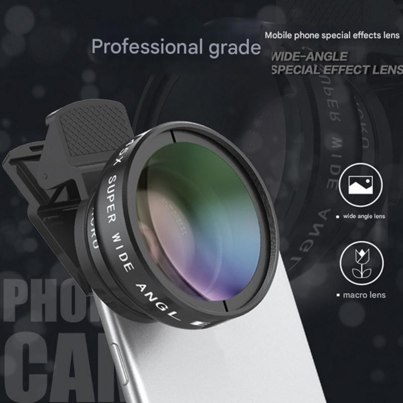 0.45X Wide Angle Macro Lens Two Function Opticals Glass For Smartphones DSLR Cameras With Edges Distortions Correction