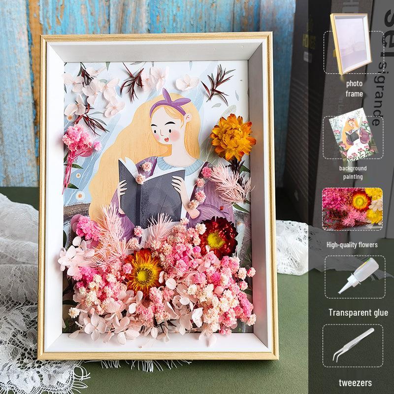 DIY Handmade 3D Preserved Flower Photo Frame Craft Kit