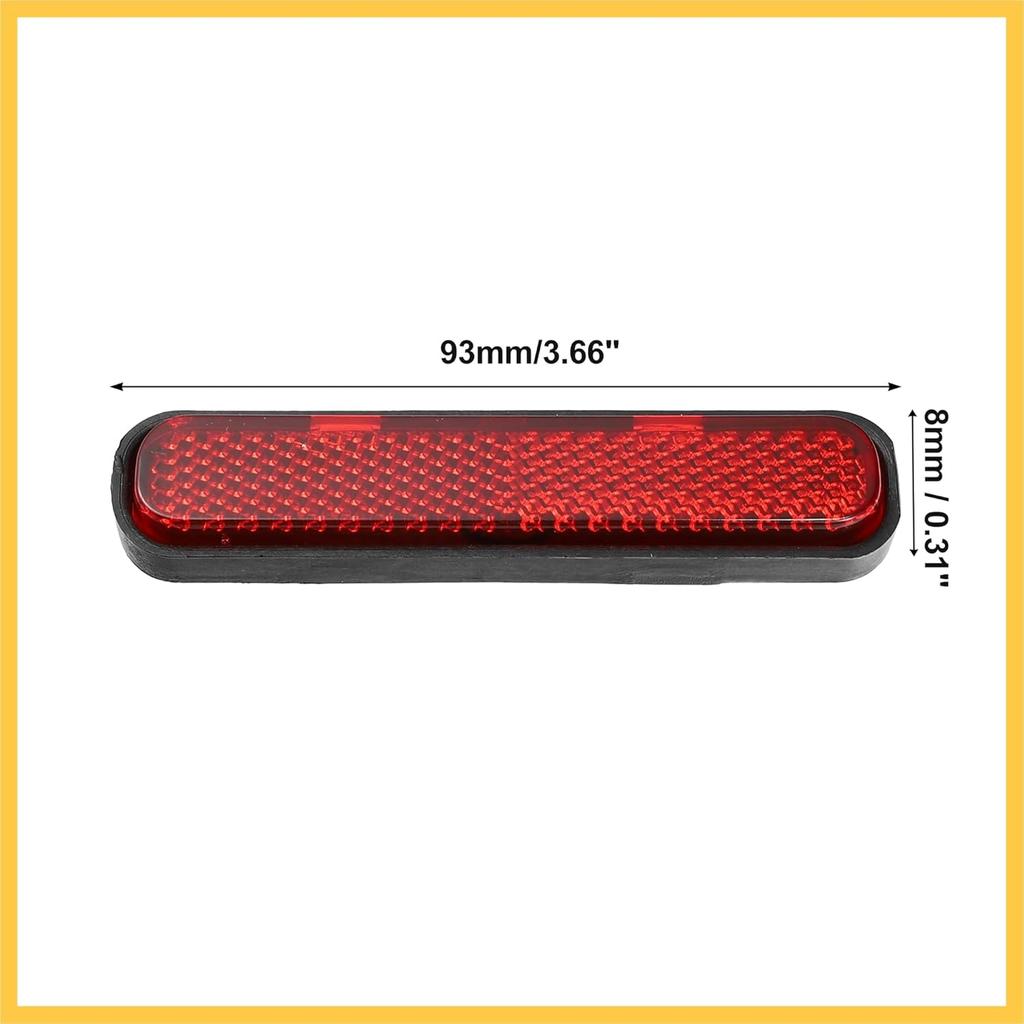 Front Lower Fork Reflector Sticker Rear Saddlebag Reflective Cover Universal Oval Red 2 Pcs Auto Replacement Parts