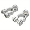 1Pair Car Battery Terminal Clamps Adjustable Conductive Caps Heavy Duty Stud Type Cable Positive Negative