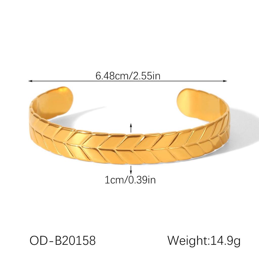 18K Gold-Plated Stainless Steel Bangle: Stylish, Non-Fading Women's Jewelry