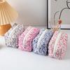 Soft Touch Floral Print Makeup Bag Large Capacity Portable Cosmetic Bag Multi-functional Toiletry Bag Women