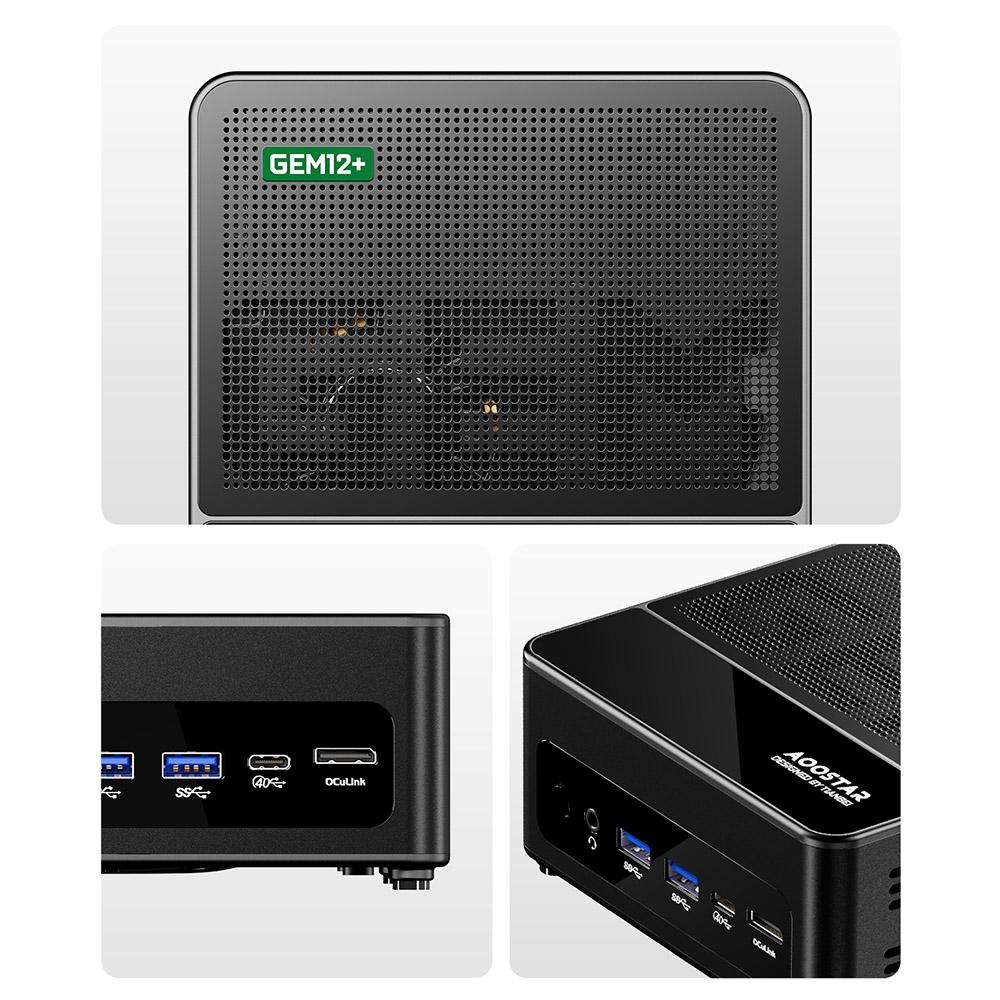 AOOSTAR GEM12+ Mini PC AMD Ryzen 7 Pro 8845HS 8 Core Max 5.1GHz, 32GB RAM 1TB SSD,