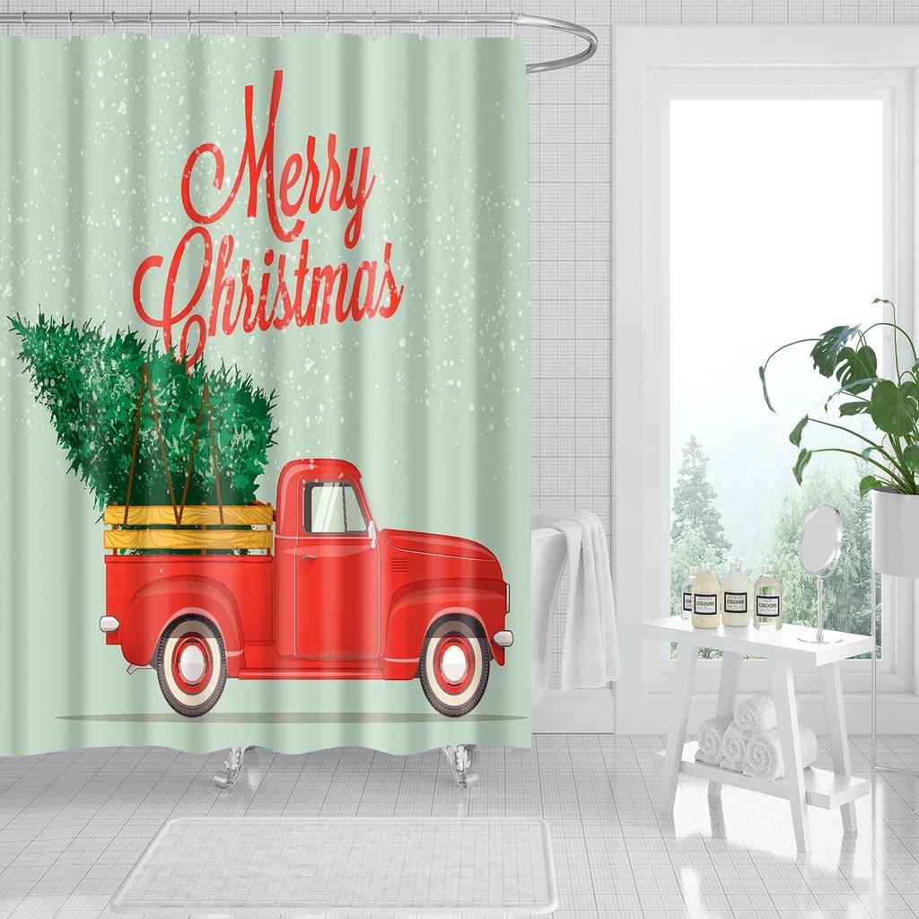 Universe Starry Sky Shower Curtain Bathroom Decor Bath Curtains Waterproof Polyester Christmas Snowflake Bathroom Curtains