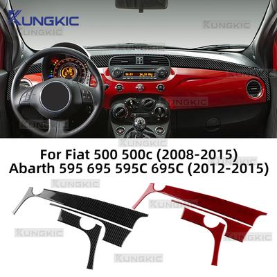 Weicher Kohlefaser-Aufkleber für Abarth 595 695 595C 695C 2012 2013 2014 2015 Für Fiat 500 500C 2008-2015 Auto-Instrumentenleisten-Verkleidung