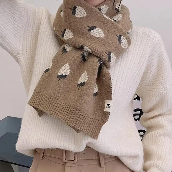 WTEMPO Gestrickte Jacquard Winter Lange Warme Schals Damen Verdickt Winddicht Kältebeständig Vielseitig Lässige Schals
