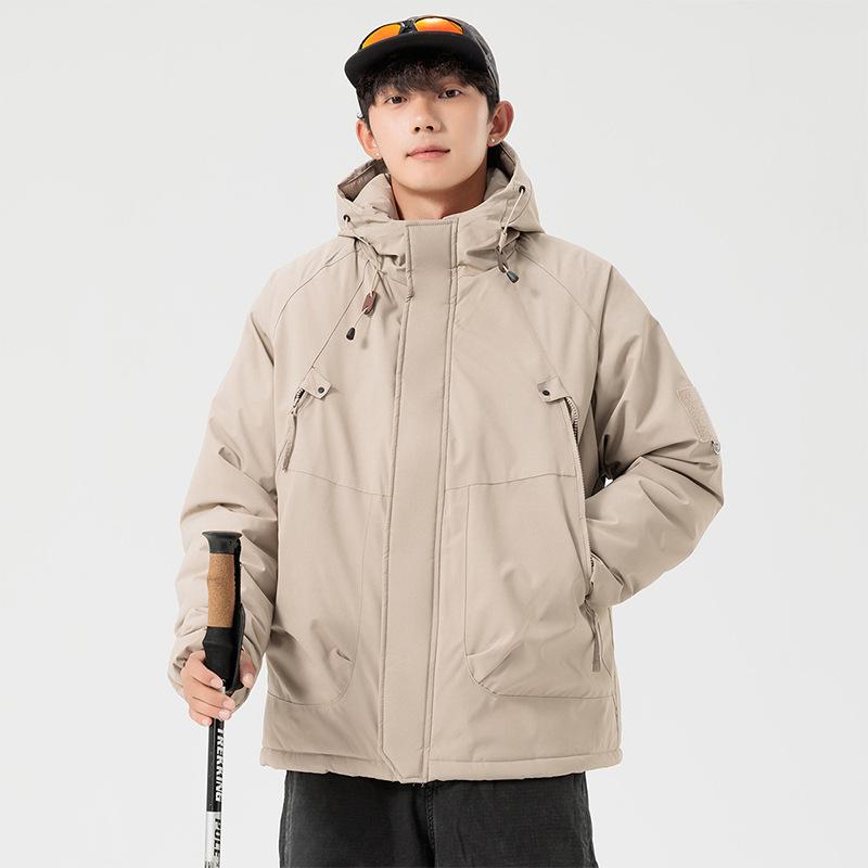 Jacket Men's and Women's Hooded Cotton Clothing Windproof and Waterproof Mountaineering Clothing Tooling Graphene Heating Couple Cotton Jacket