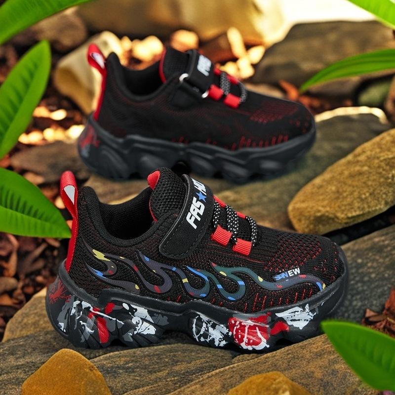 

Asian Childrens Sports Shoes 6-12 Years Old 2025 And New Style Mesh Breathable Boys Casual Shoes 38