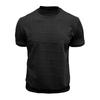 Men's Short Sleeve Jacquard T-Shirt, Loose Fit Crewneck Pullover, Breathable Moisture Wicking Vintage Casual Top