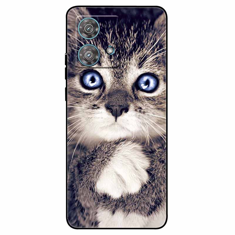 Skirta Moto G84 5G dėklas Silikoninis Minkštas Spausdintas Katės Drugelio Telefono Dangtelis Motorola MOTO G84 TPU Dangtelis MotoG84 G 84 Madingas Maišelis