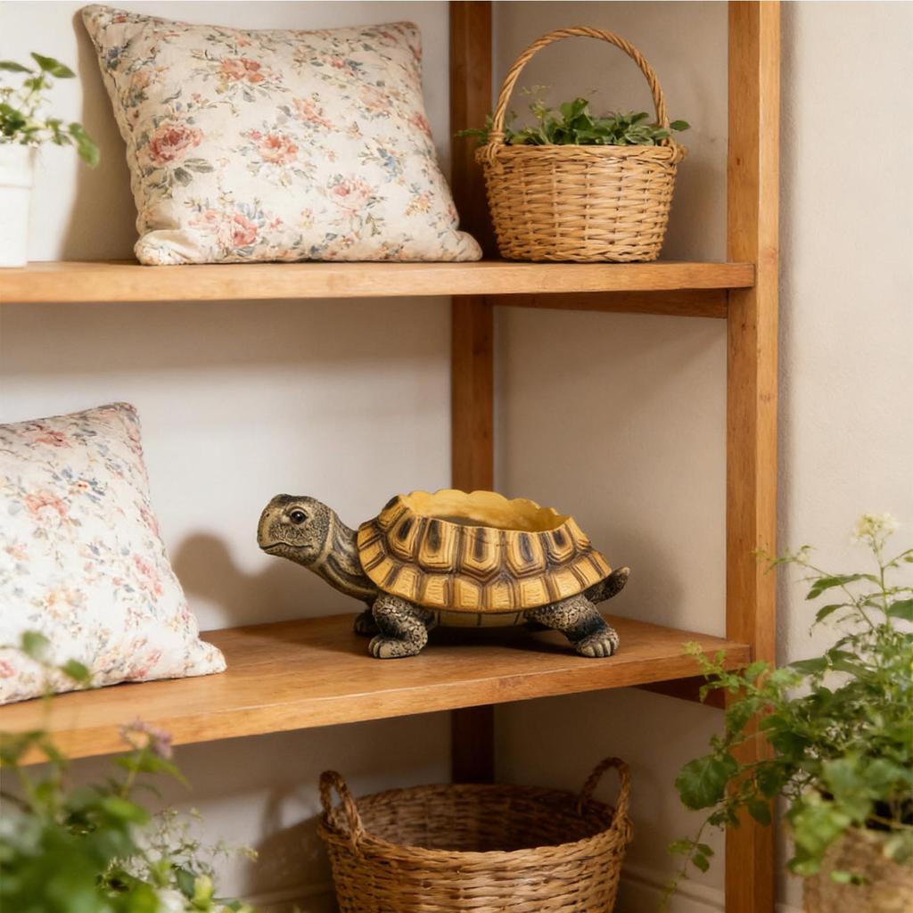 Turtle Planter Cute Animal Decor Plant Pot Garden Planter for Flowers Succulents Cactus Indoor Home Office Bedroom Living Room
