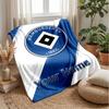 Hamburger SV Custom Name Text Flannel Blanket Soccer Logo Personalized Fleece Throw Blanket Special Gift For Sofa Bedroom Home