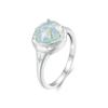 WOSTU 925 Sterling Silver Statement Jewelry Big Round 12MM Rainbow Crystal CZ Ring Women Girl Colorful Star Rings Wedding Party