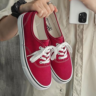 Fashion Spring New Breathable Canvas Shoes Men's Casual Flat Shoes Outdoor Solid Color Shallow Sports Shoes for Women Vulcanize Footwear
