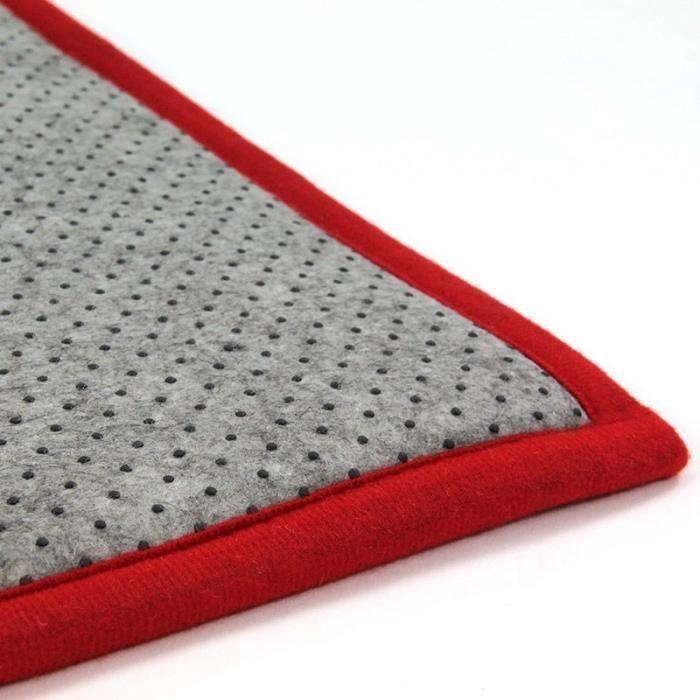 Tapis aspect velours extra-doux rouge 60x90