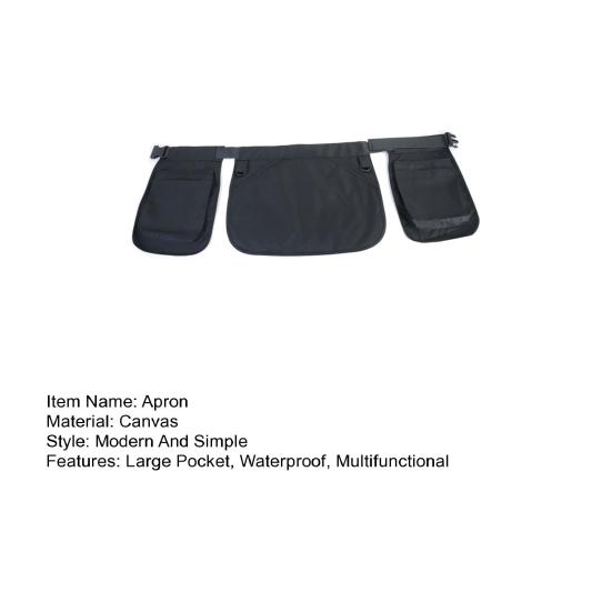 Adjustable Waistband Apron Waist Bag Multifunctional Fanny Pack with Zipper Pockets Waterproof Oxford Cloth