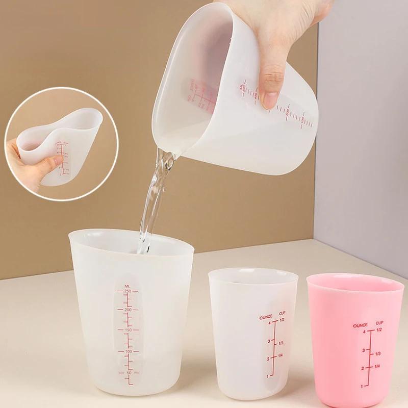 

High Temperature Resistant Silicone Measuring Cup Visual Dual Scale Baking Measuring-Cup Soft Measuring-Cup Measuring Tools