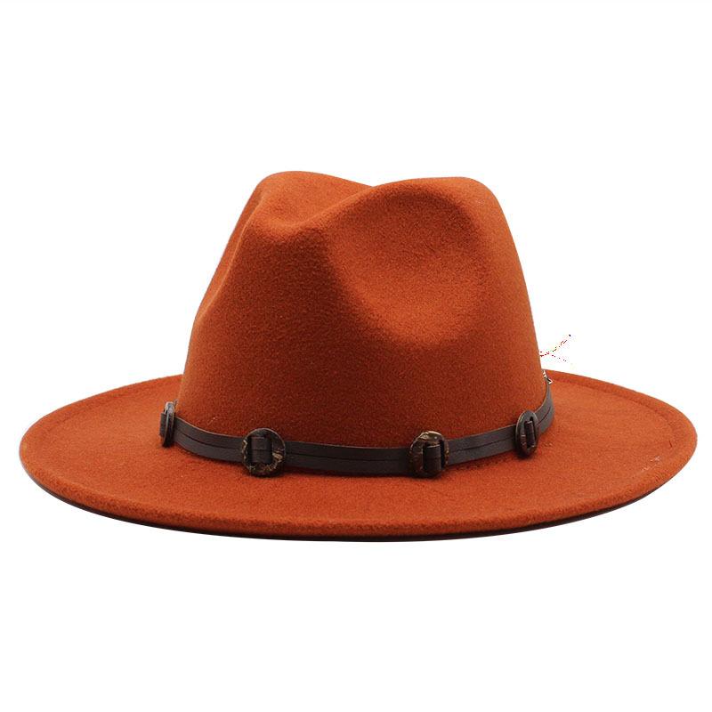Woolen Top Hat Retro Flat-Brimmed Big Eaves Hat Minority Style Jazz Hat