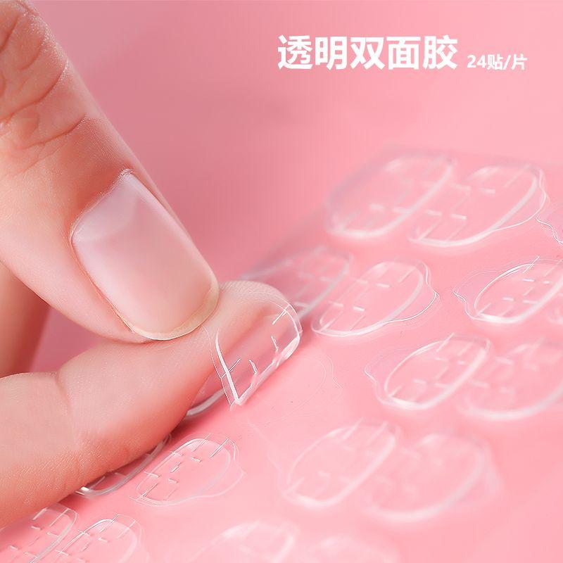 

Ultra-Thin Double-Sided Transparent Jelly Glue Wear Nail Back Glue Nail Stickers Jelly Paste Pregnant Women Can Be Removable Jelly Gum 5 Pieces 120 Paste