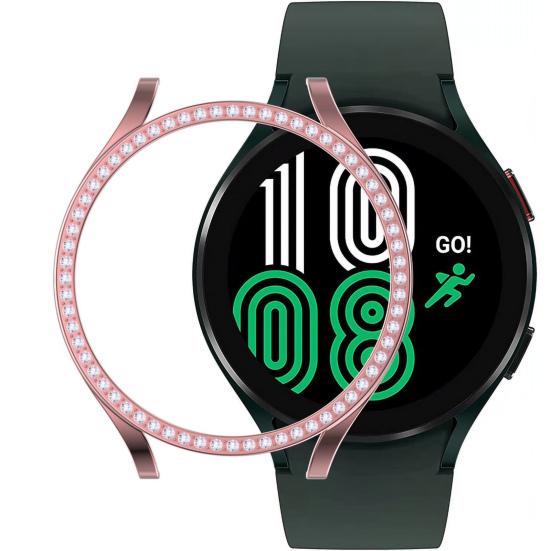 Custodia per orologio con strass, galvanica antiurto, per orologio, paraurti, protezione per lo schermo, per Samsung Galaxy Watch 4