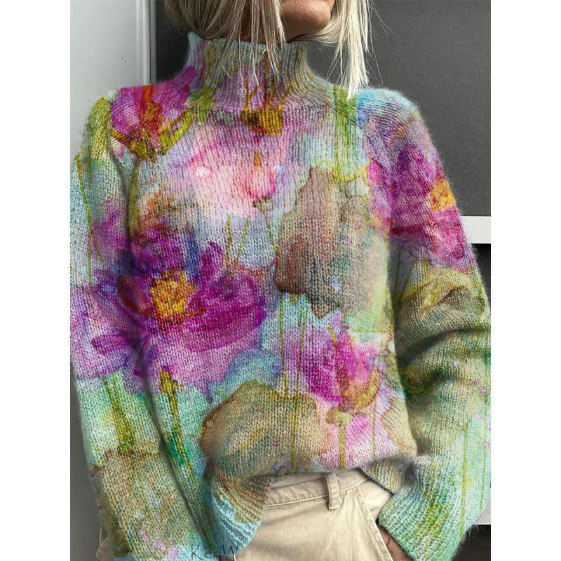 Neuer bedruckter lässiger Umhang Cardigan Pullover