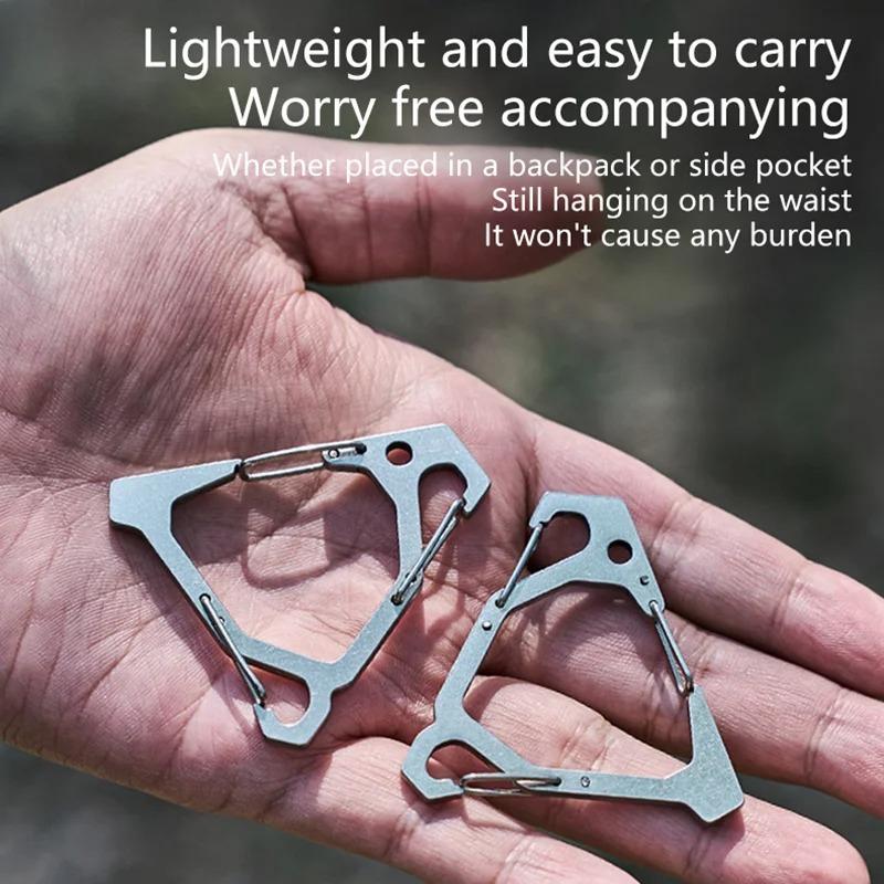 3-Hook Carabiner Triangle Hanging Buckle Tent Torch Hanger Keychains Multifunctional Stainless Camping Backpack Hanging Hook