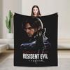 Leon The Chad Kennedy Resident Evil Requiem Flannel Blanket Winter Super Soft Throw Blanket for Bedspread Sofa Bed Cover