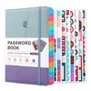 Modern A5 Password Journal PU Leather Notebook with Alphabet Tabs and Planner Stickers