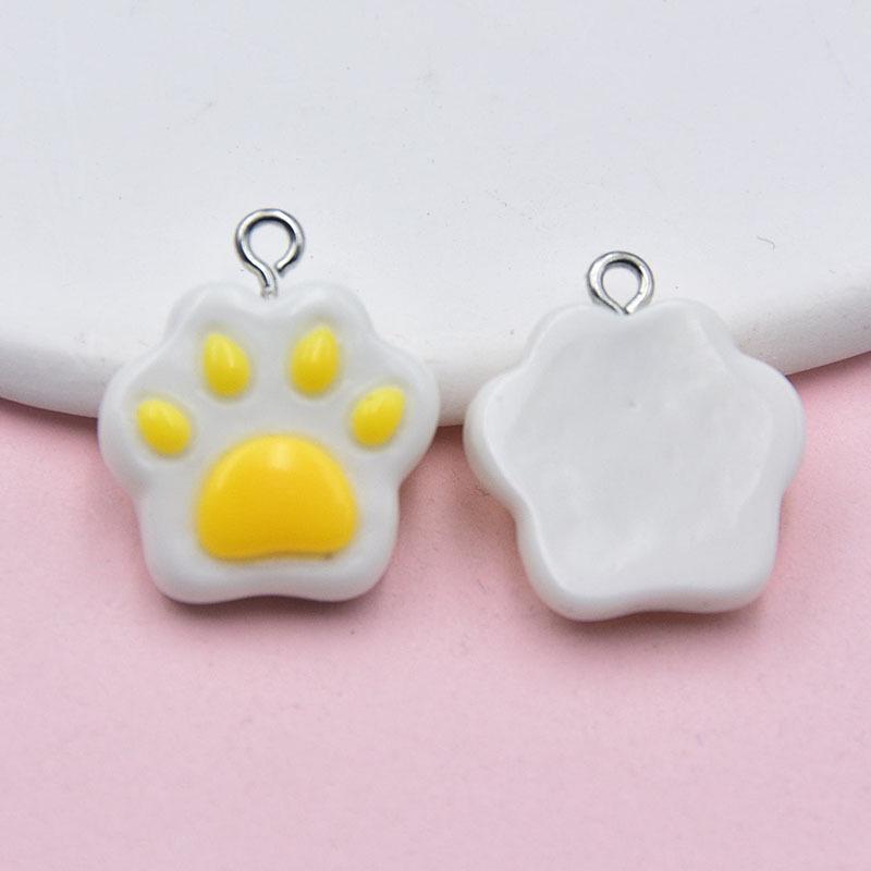 Mini Cute Kitten & Bear Paw Earrings and Pendant Charm DIY Jewelry Accessories жёлтый