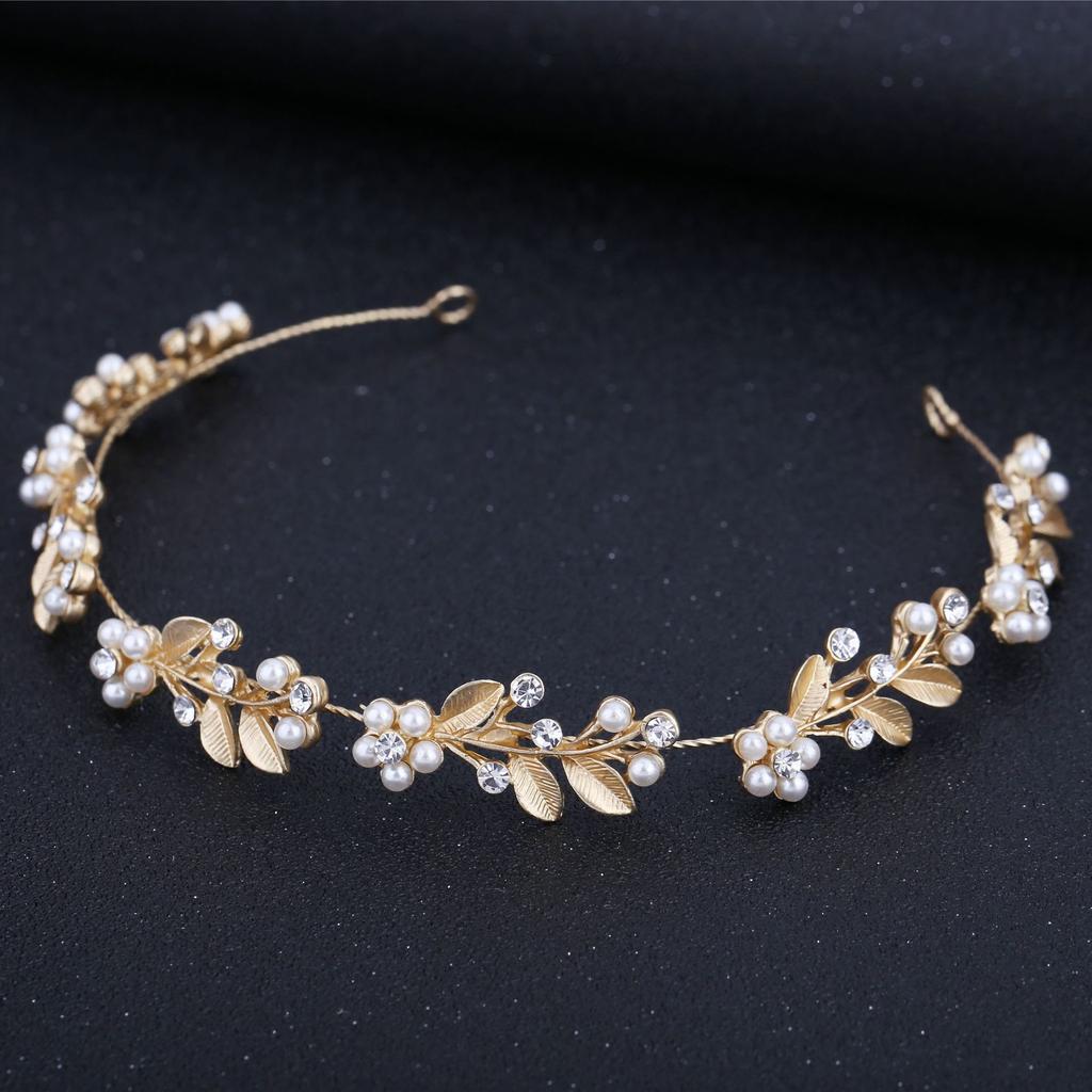 Crystal Leaf Hair Vine Band Headband Rhinestone Flower Headband Tiara For Women Bridal Wedding Hair Accessories Jewelry Headband