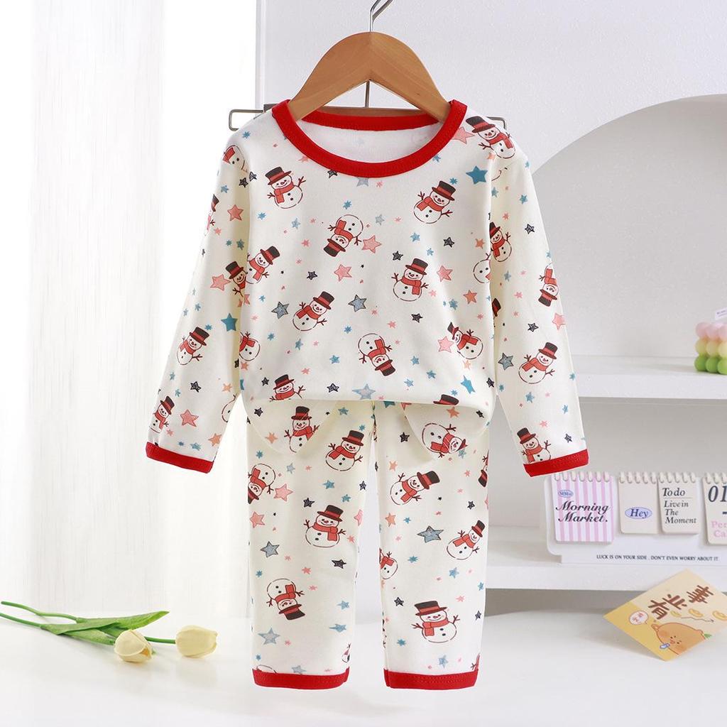Children's Korean Style Thermal Velvet Pajama Set - Boys & Girls Warm Autumn Shirt and Pants