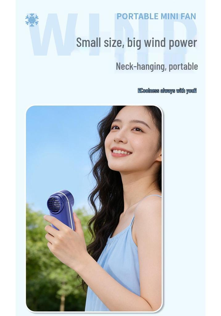 Rechargeable Handheld Mini Fan with Digital Display - High-Speed, Strong Wind Turbine for Office Use