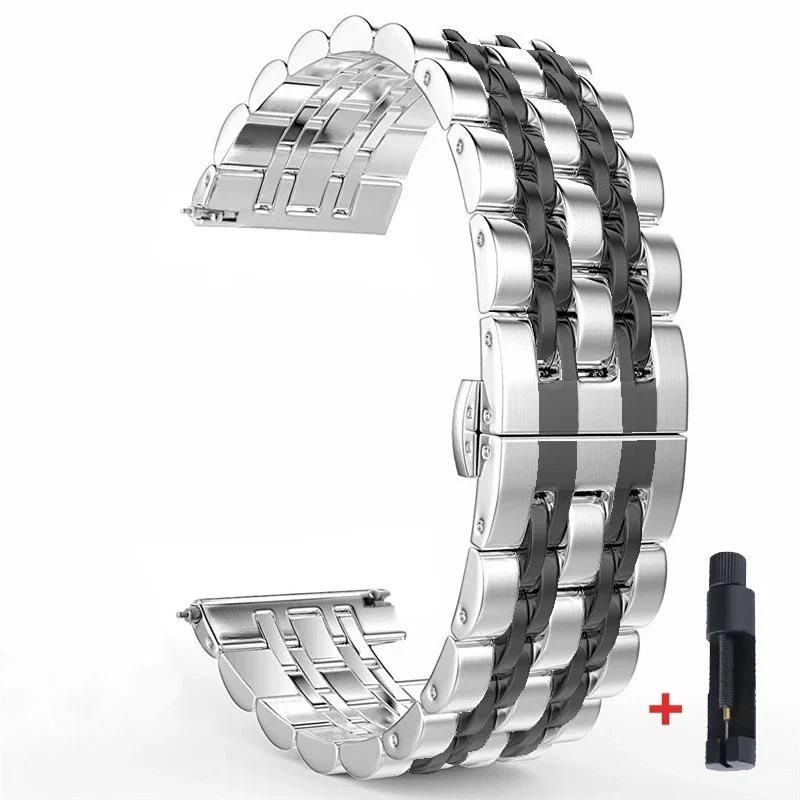 22mm 20mm Band for Samsung Galaxy Watch 3 4 5 45mm Gear S3 46mm 42mm Active2 40 44mm Stainless Steel Strap for Amazift BIP 2 GTR
