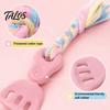 Natural Bite Resistant Pet Toys Spatula Shaped Dog Chew Toy with Braided Fabric Rope, Interactive Puppy Teething Indestructible Tug Toy, Molar