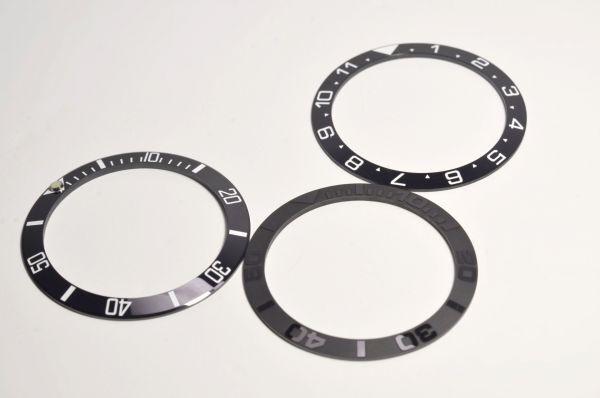 SEIKO Aftermarket SNZF Bezel Black x GMT Recessed for Sea Urchin SNZF15 SNZF17 [ Part] Insert, Slope, Ceramic, White, 12h, Engraving