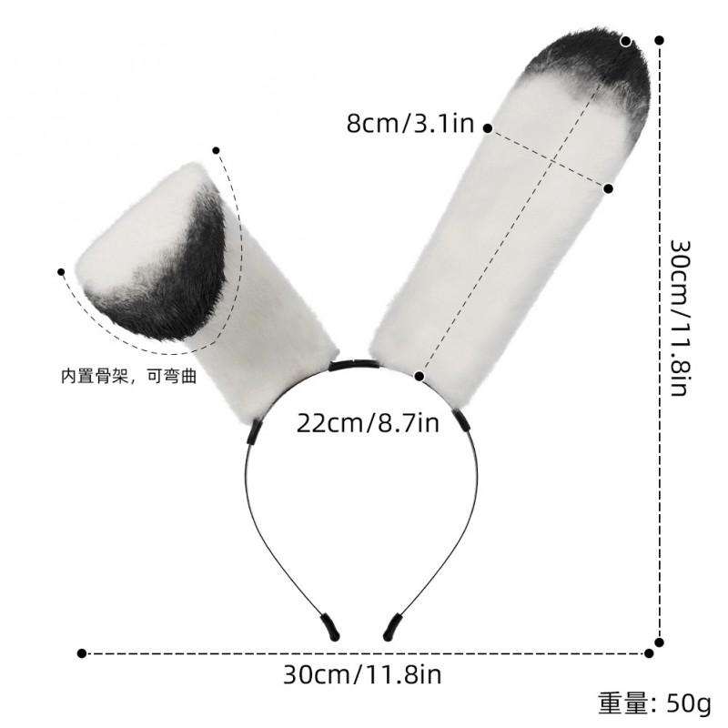 Fluffy Rabbit Ear Headband Cosplay Accessory Anime Conventions Cute Animal Ears Hair Hoop Women Men