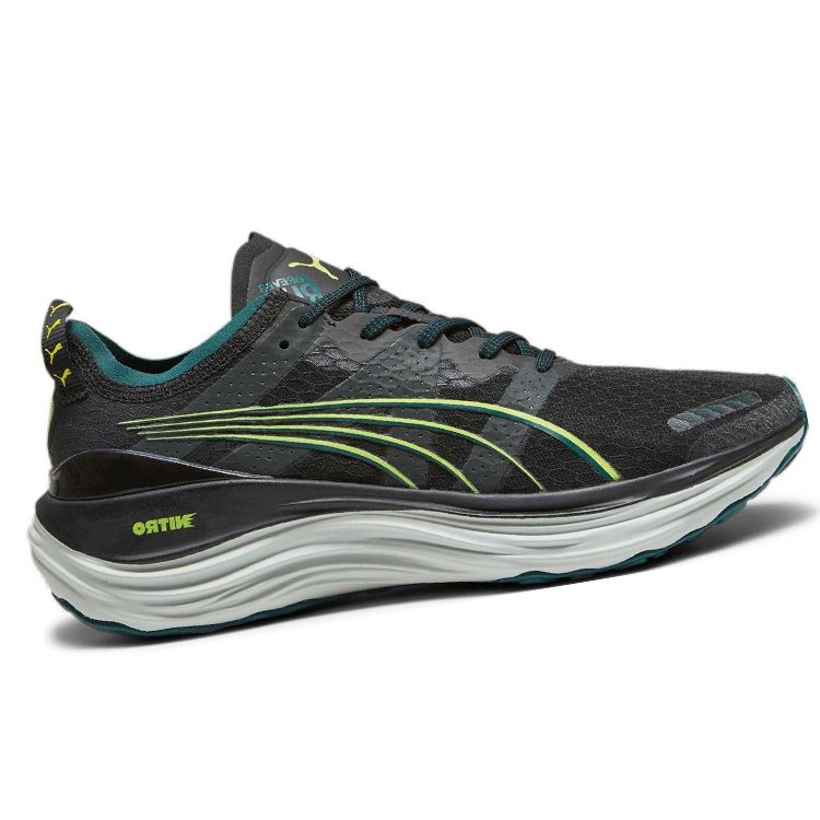 Puma ForeverRun Nitro Winter Black Malachite Yellow Men Sneakers Yellow-Burst 378472-01